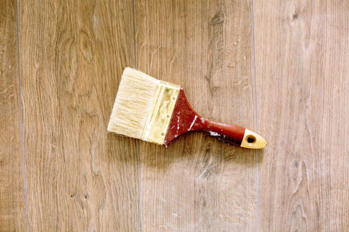 Paint brush on the floor